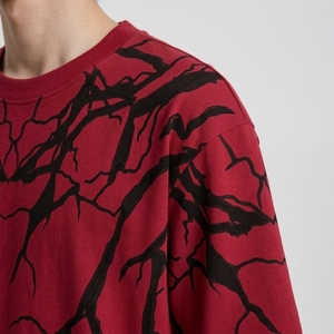 Camiseta de punto personalizada para hombre, 100% algodón, oversize, con hombros caídos, estampado digital, cuello redondo, manga corta, estilo streetwear. - Product Image 5
