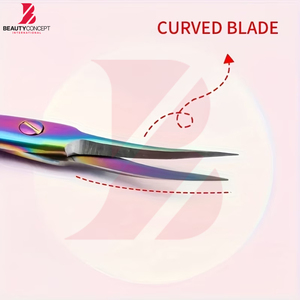 Ciseaux à cuticules de style professionnel, logo personnalisé, pointe incurvée extra fine, coupe-peaux mortes, outils de manucure en acier inoxydable - Product Image 3