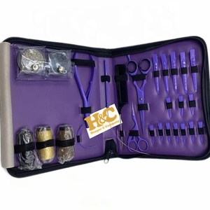 Kit de Pinzas para Extensiones de Cabello - Acero Inoxidable de Grado Quirúrgico, Kit de Cabello de Alta Gama, Pinzas para Micro Extensiones, Tijeras, Peine para Hilos - Product Image 1