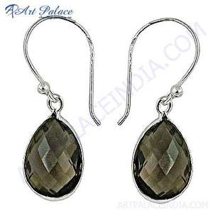 ต่างหูเงินรูปหยดน้ำสีสโมคกี้อันทันสมัยดีไซน์หรูหรา - Product Image 1