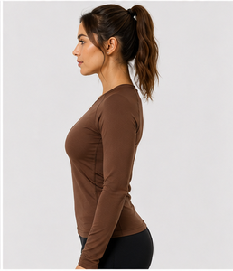Haut de travail médical respirant et extensible à manches longues pour femme, sous-blouse infirmière, uniforme d'hôpital, vente en gros OEM - Product Image 2