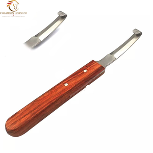 Cuchillo para pezuñas con hoja de acero inoxidable y mango de madera, instrumento veterinario para pezuñas de caballos y vacas - Product Image 6