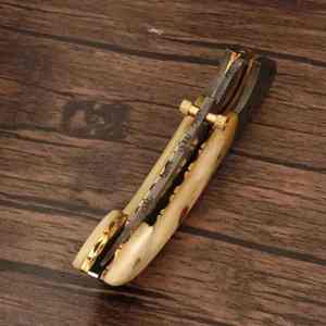 Cuchillos Plegables de Bolsillo de Grado Industrial con Hoja de Acero de Damasco Forjada a Mano y Mango de Madera Hechos a Mano, Personalizables, con Punta Caída, Venta al por Mayor - Product Image 2
