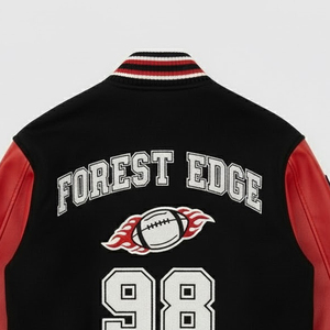Veste de baseball en chenille brodée avec des patchs sur le devant, coupe-vent, respirante, écologique, pour hommes, best-seller - Product Image 5