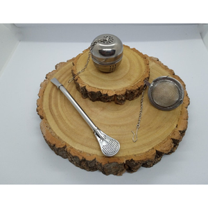 Infuseur à thé artisanal à long manche en fil métallique, couleur argent brillant et poli, ustensile de cuisine pour café et thé - Product Image 2