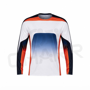 เสื้อเจอร์ซีย์จักรยานเสือภูเขาเนื้อผ้าตาข่ายระบายอากาศน้ำหนักเบา ซับเหงื่อ แห้งไว แขนยาว ปรับแต่งได้ ผลิตจากโพลีเอสเตอร์ 100% เหมาะสำหรับขี่ในฤดูร้อน รับผลิตแบบ OEM - Product Image 2