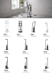 MIT Housewares Porte-brosse WC autoportant écologique, mobilier de rangement moderne en métal chromé pour hôtel et maison, en fer, vente en gros - Product Image 3