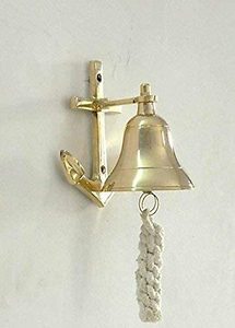 Sonnette de porte en laiton antique vintage avec ancre de bateau, décoration murale, cloche suspendue pour entrée de maison nautique marine - Product Image 4