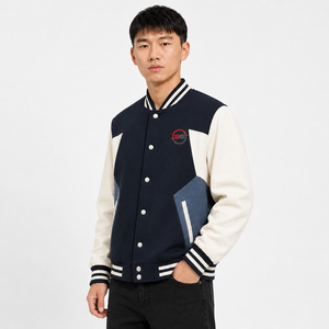 Trending Men Varsity Jacket Custom Logo Soft Comfortable Casual Baseball Bomber Streetwear Varsity Jacket Wholesale High Quality - Product Image 3
