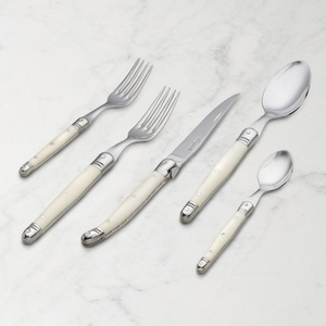 Ensemble de couverts de mariage réutilisables en os naturel et acier inoxydable, design européen, finition miroir haute brillance - Product Image 3