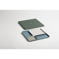 Plateau carré moderne de luxe en acier inoxydable, fait main, écologique, design personnalisable, émaillé et thermolaqué, pour usage quotidien, vente en gros
