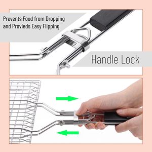 Accessori per barbecue in acciaio inossidabile-cestino per griglia da esterno per pesce e verdure per grigliate e barbecue - Product Image 6