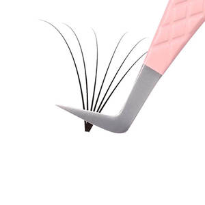 Pince à épiler rose en acier inoxydable de 10 mm à 90 degrés avec pointe incurvée et prise parfaite pour une extension de cils de précision - Product Image 2