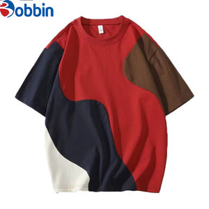T-shirt Homme Col Rond Oversize Imprimé Personnalisé Color Block 100% Coton Grande Taille Patchwork Grammage Lourd 220 Grammes Décontracté Vierge - Product Image 5