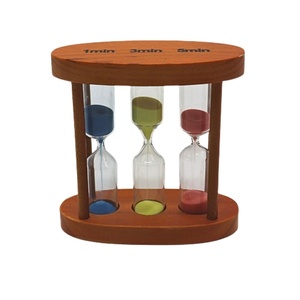 Vente directe usine – Sablier portable 15 ml en verre et bois, style nordique, durable, pour la maison et le bureau – Contrôle des moments critiques - Product Image 2