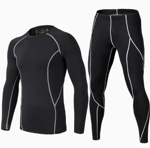 Men's Black <b>Long</b> Sleeve Rash Guard Set With Neon Green <b>Stitching</b> Quick Dry Compression Wear Full Coverage Sport <b>Kit</b> - Product Image 5
