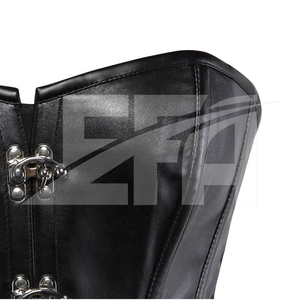 Corset bustier amincissant pour femme, en cuir sexy, avec fermeture éclair sur le devant, vente en gros - Product Image 5