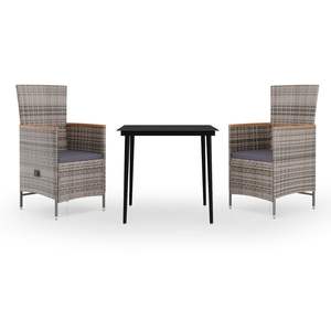 Ensemble de salle à manger de jardin gris et noir - Product Image 2