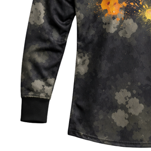 Camiseta de Paintball con Camuflaje Digital, Diseño Neon Splash, Sublimación, Manga Larga, Transpirable, Logotipo Frontal en Malla, Secado Rápido, Ropa de Equipo - Product Image 4