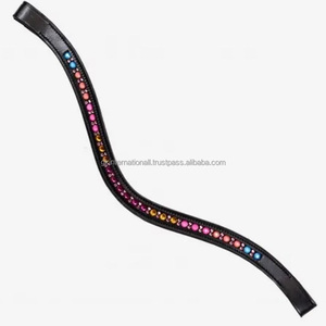 ที่คาดคิ้วหนังม้าหนังอานแบบหนาทำจากคริสตัลขนาดเล็กตามสั่งตกแต่งทำจากหนัง - Product Image 2