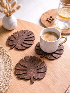 Popular Design Wooden Coaster for Home Hotels Tea Coffee Kitchenware Tea <b>Cup</b> Tableware Coaster <b>Customized</b> Style for Home Dining - Product Image 1