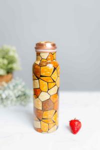 Wholesale Pure Copper Drinking <b>Bottle</b> with Matte Finish and Custom Branding OEM Manufacturer - Product Image 6