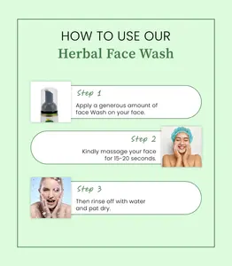 Nettoyant Visage Herbal Ayurvédique Marque Blanche OEM, Nettoyage en Profondeur, Éclaircissant, au Curcuma et à l'Aloe Vera, pour la Vente en Gros - Product Image 3