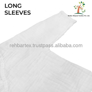 Pelele de muselina de algodón orgánico 100% de alta calidad, traje suave y esponjoso y cómodo para bebés de 0 a 3 meses, patrón en blanco - Product Image 4