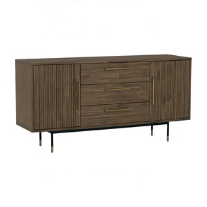 Durable Toffee Finish Luxury Solid Wood Scandinavian Design Easy Assembly Multifunction <b>Sideboard</b> Large Credenza <b>for</b> Boutique - Product Image 1