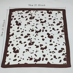 Écharpes de créateurs 100% soie véritable, impression de logo graphique personnalisé sur bandana carré en satin, écharpes personnalisées pour événements - Product Image 3