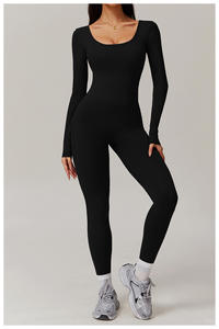 Nuevos Monos Deportivos de Verano para Mujer: Bodys Reductores de Espalda, Monos de Yoga de Secado Rápido, Transpirables, de Manga Larga y con Diseño Hueco para Fitness - Product Image 2