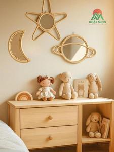 Espejo de Pared Ovalado de Ratán, Diseño Geométrico Bohemio, Decoración Colgante Hecha a Mano, Pieza Única - Product Image 5