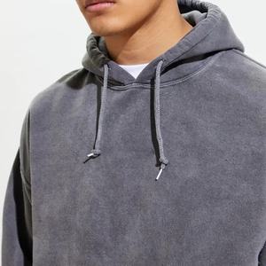 Venta al por mayor ácido lavado hombres sudaderas con capucha sudadera de gran tamaño personalizar Streetwear Vintage hombres francés Terry Sudadera con capucha algodón polar hombre - Product Image 4