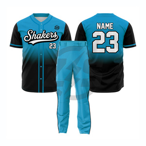 ชุดยูนิฟอร์มเบสบอล Zersia International Shakers สีชมพู-ดำ พิมพ์ลายแบบ Sublimation Transfer สำหรับผู้ใหญ่ แบบ Unisex ผ้าโพลีเอสเตอร์ระบายอากาศได้ดี - Product Image 2