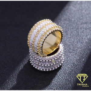 Bague en argent sterling 925 avec diamants de laboratoire, bijoux de luxe sertis de pierres, pour les détaillants - Product Image 5