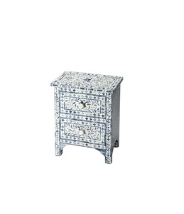 Cajonera Antigua con Incrustaciones de Hueso, Mueble de Mosaico Hecho a Mano, Mueble de Dormitorio de Lujo, Almacenamiento Decorativo, Acento Interior - Product Image 1