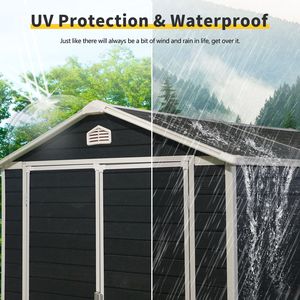 Kit di rimessa per esterni in resina 6x8 piedi per mobili da giardino neri - Product Image 5