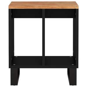 Tavolino Laterale in Legno Massello di Acacia con Finitura Naturale e Elegante Comodino in Metallo Nero - Product Image 4