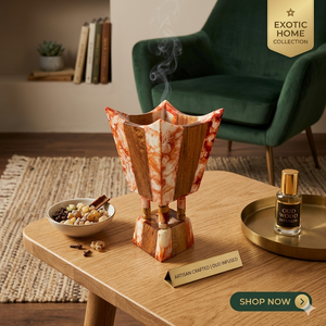 Brûleur d'encens écologique fait main en bois et résine |   Décoration d'intérieur, cadeau, ange/design personnalisé, couleurs personnalisées, faibles émissions, haute résistance à la chaleur - Product Image 1