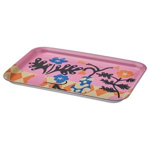 ถาดเสิร์ฟโลหะพิมพ์ลายดอกไม้ทันสมัยสำหรับขายส่ง ถาดเคลือบสีสันสดใสสำหรับตกแต่งโต๊ะอาหาร โต๊ะกาแฟ และใช้ในบ้าน - Product Image 1