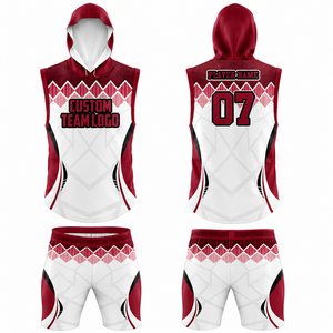 Ensemble short et sweat à capuche sans manches personnalisé par sublimation pour homme – Nom du joueur, numéros d'équipe, motif – Polyester/Coton, séchage rapide, Football - Product Image 6