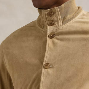 Veste en daim pour homme de qualité supérieure avec doublure en laine, alliant luxe et chaleur, coupe ajustée, veste bomber en daim pour homme - Product Image 4