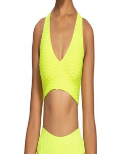 Textured Honeycomb Yoga Set Ruched V-Neck Sports Bra <b>Bubble</b> Fabric Activewear Gym <b>Top</b> High-Elastic Workout Gear Custom Fitness - Product Image 3