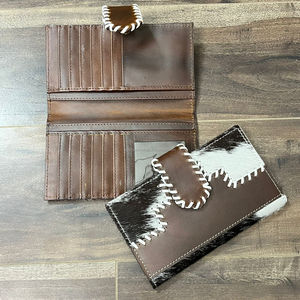 กระเป๋าสตางค์หนังวัวสองพับสำหรับผู้หญิงกระเป๋าใส่บัตรเครดิตหนังแท้ความจุขนาดใหญ่ดีไซน์ทันสมัยออกแบบได้ตามต้องการ - Product Image 6