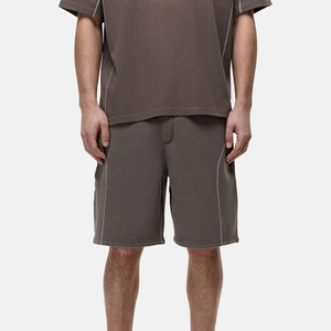 Men's Solid Color Cotton Bermuda Shorts Mid Waist <b>Elastic</b> Comfortable Casual Style Breathable With Pockets - Product Image 4