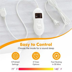 80FT X 60FT <b>Electric</b> <b>Heated</b> PTC Mattress <b>Pad</b> Adjustable Temperatures 10H Timer for Household Hotel Winter Warmth AU/EU Portable - Product Image 6