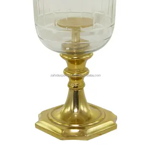 Élégant porte-bougie doré pour centre de table de mariage, style rustique et champêtre, pour grossistes - Product Image 3