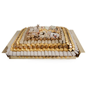 Bandeja de lujo para servir chocolate, de diseño decorativo, de alta calidad, de metal dorado, para eventos, plato para servir dulces. - Product Image 2