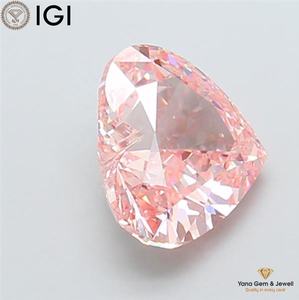 Magnifique diamant CVD de laboratoire en forme de cœur, 4,01 carats, certificat IGI, clarté VVS2, couleur rose vif fantaisie, pour bague de promesse - Product Image 6