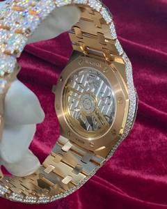 Montre automatique mécanique de luxe en acier inoxydable, édition limitée, avec diamants ETA et moissanite VVS1 sertie (Bussdown Iced) pour homme, avec boîte - Product Image 6